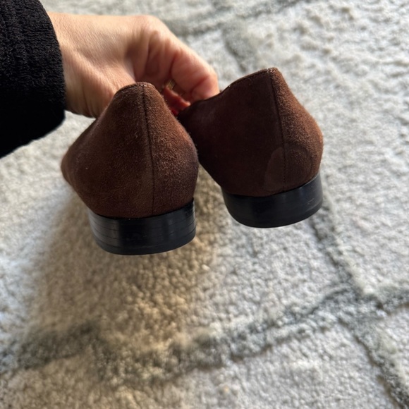 Charles Jourdan chocolate brown loafers suede leather slip on 7.5 - Picture 8 of 12